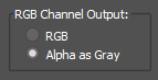 Alpha as Gray checked in RGB Channel output