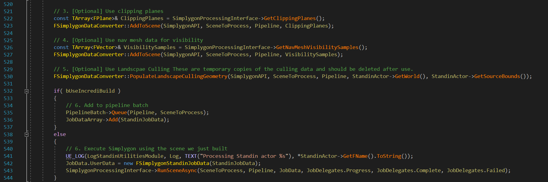 Code snippet from Standin showing the API(s) in action